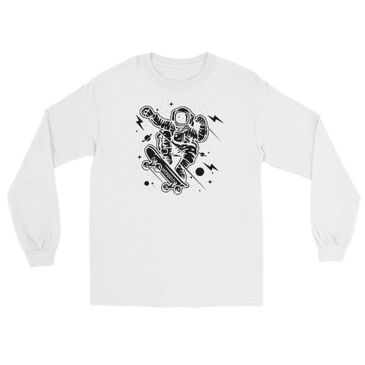 WEIRDO "Space Skater" White Long Sleeve T-shirt