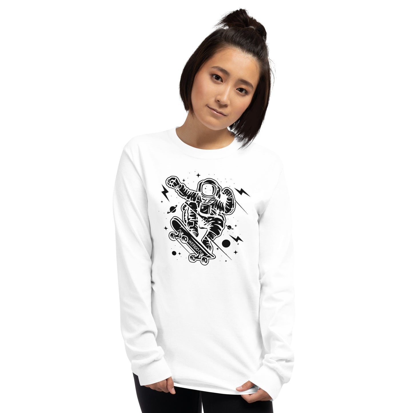 WEIRDO "Space Skater" White Long Sleeve T-shirt